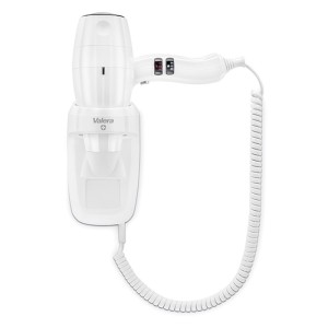 VALERA SILENT JET PROTECT 2000 WHITE Επαγγελματικό σεσουάρ μαλλιών ξενοδοχειακού τύπου με επιτοίχια βάση και προστασία ElectroStop, 2000W.