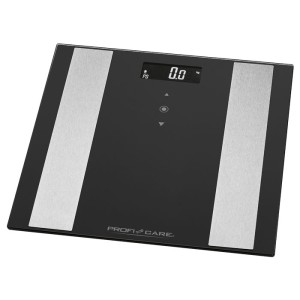 PROFI CARE PC-PW 3007 FA BLACK Γυάλινη ηλεκτρονική ζυγαριά μπάνιου με λιπομέτρηση, 8 σε 1.