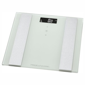 PROFI CARE PC-PW 3007 FA WHITE Γυάλινη ηλεκτρονική ζυγαριά μπάνιου με λιπομέτρηση, 8 σε 1.