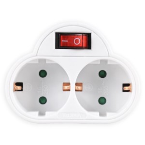 SONORA PAW201 ADAPTADOR VERTICAL BLANCO SOUKO 2 PLAZAS CON INTERRUPTOR