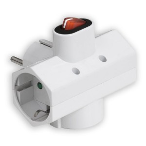 SONORA CPAW301 ADAPTADOR CRUZ BLANCO 3 x SOUKO + INTERRUPTOR