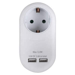 ADAPTADOR SONORA PAW100-2USB24 SCHUKO CON 2 PUERTOS USB 2.4A