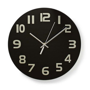 NEDIS CLWA006GL30BK Circular Wall Clock, 30 cm Diameter, Easy To Read Numbers Black