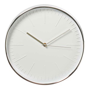 NEDIS CLWA013PC30SR Circular Wall Clock, 30 cm Diameter, White & Silver