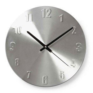 NEDIS CLWA009MT30 Reloj de pared circular, 30 cm de diámetro, Aluminio