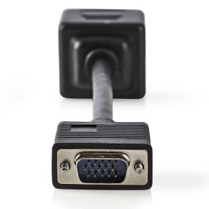 NEDIS CCGP59120BK02 VGA-Kabel, VGA-Stecker - 2x VGA-Buchse, 0.2 m, Schwarz