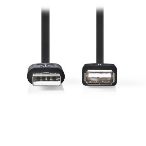 NEDIS CCGP60010BK30 USB 2.0 Cable , A Male - A Female, 3.0 m, Black