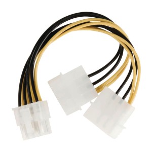 NEDIS CCGP74400VA015 Internes Stromkabel, 8-poliger EPS-Stecker - 2x Molex-Stecker, 0.15 m