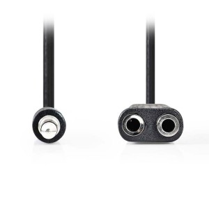 Cavo audio stereo NEDIS CAGP22100BK02, 3.5 mm maschio - 2x 3.5 mm femmina, 0.2 m, nero