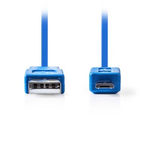 NEDIS CCGP60410BU10 USB 2.0 Kabel, A Stecker - Micro B Stecker, 1m, Blau