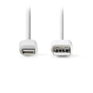 NEDIS CCGP39300WT10 Synchronisierungs- und Ladekabel, Apple Lightning 8-poliger Stecker - USB A Ma