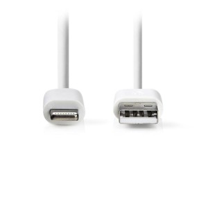 NEDIS CCGP39300WT10 Sync and Charge Cable, Apple Lightning 8-pin Male - USB A Ma