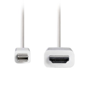 NEDIS CCGP37600WT20 Mini puerto de pantalla Conector HDMI-Macho, 2.0 m Blanco