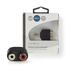 NEDIS CABW22940AT Stereo-Audioadapter, 3.5-mm-Stecker. - 2x Cinch fem. mit vergoldeten Kontakten