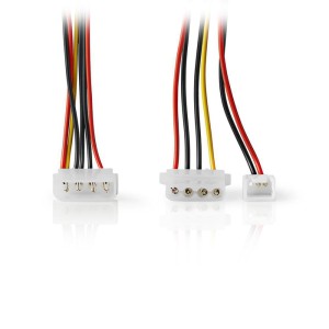 NEDIS CCGP74030VA015 Cable de alimentación interno Molex macho-Molex hembra + alimentación de ventilador de 3 pines