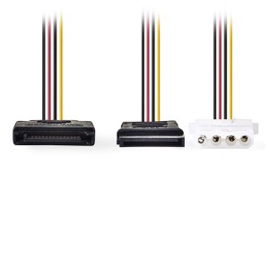 NEDIS CCGP73555VA015 Internal Power Cable SATA 15-pin Male-SATA 15-pin Female+Mo