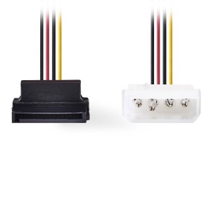 NEDIS CCGP73505VA015 Cable de alimentación interno Molex macho-SATA de 7 pines hembra en ángulo de 90 °