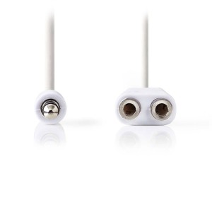 NEDIS CAGP22100WT02 Stereo Audio Cable 3.5 mm Male - 2x 3.5 mm Male 0.2 m White