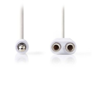 NEDIS CAGP22100WT02 Cavo audio stereo 3.5 mm maschio - 2x 3.5 mm maschio 0.2 m bianco