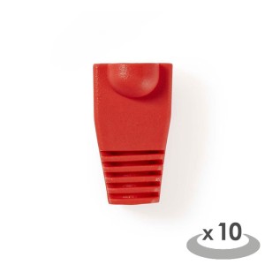 NEDIS CCGP89900RD Red Strain Relief Boot For RJ45 Network Connectors-10 pieces