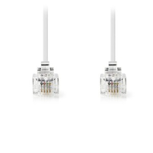 NEDIS TCGP90200WT20 Telekommunikationskabel RJ11 Stecker - RJ11 Stecker 2.0 m Weiß