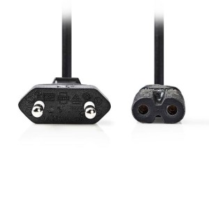 NEDIS PCGP11040BK20 Power Cable Euro Plug - IEC-320-C7 2.0m Black