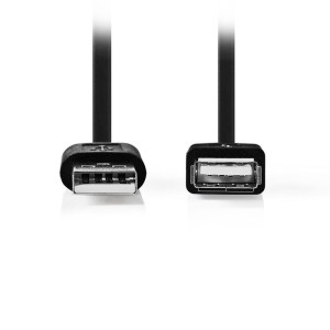 NEDIS CCGT60010BK20 USB 2.0 Cable A Male - USB A Female 2.0 m Black