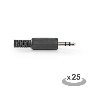 NEDIS CAVC22900BK Connettore Jack Stereo 3.5 mm Maschio 25 pezzi Nero