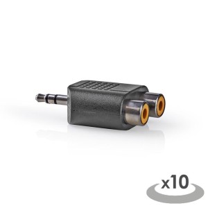 NEDIS CAGP22940BK Stereo Audio Adapter 3.5 mm Stecker-2x Cinch Buchse