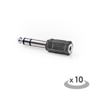 NEDIS CAGP23930BK Adaptador de audio estéreo 6.35mm Macho - 3.5mm Hembra 10 piezas Blac