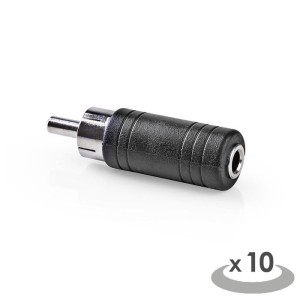 NEDIS CAGP24960BK Mono Audio Αντάπτορας RCA αρσ. - 3.5 mm θηλ., 10 τεμαχίων