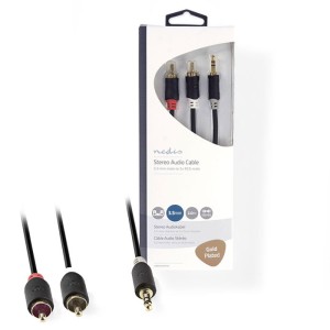 NEDIS CABW22200AT20 Cable de audio estéreo 3.5 mm Macho - 2x RCA Macho 2.0 m Antracita