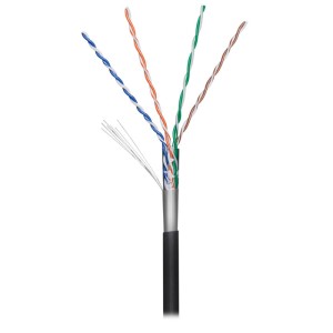 NEDIS CCBGOFTP5BK100 CAT5e F/UTP Cable de red Sólido - 100m Negro