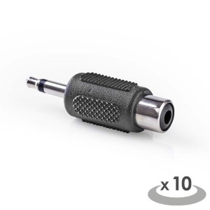 NEDIS CAGP22965BK Mono Audio Adapter 3.5 mm Stecker - Cinch Buchse 10 Stück Schwarz