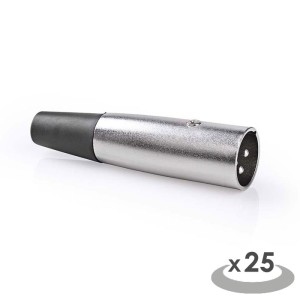 NEDIS CAVC15900ME Conector XLR XLR 3 pines Macho 25 piezas Metal