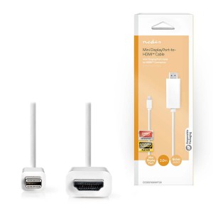 NEDIS CCGB37600WT20 Mini DisplayPort-HDMI-Kabel Mini DisplayPort-Stecker - HDMI 2 m Weiß