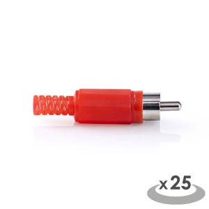 NEDIS CAVC24905RD RCA Connector RCA Male 25 pieces Red