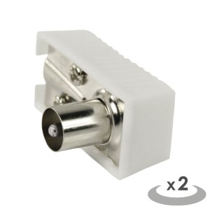 NEDIS CSGP40900WT IEC (Koax) Stecker gewinkelt männlich - quadratisches Design - 2 Stück Wh