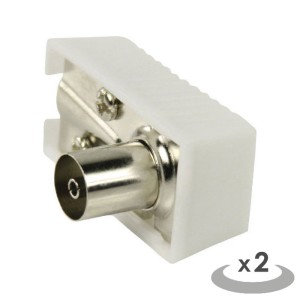 NEDIS CSGP40920WT Conector IEC (coaxial) Hembra en ángulo - Diseño cuadrado - 2 piezas