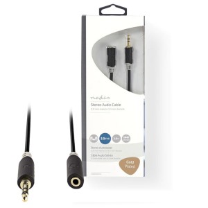 NEDIS CABW22050AT20 Cable de audio estéreo de 3.5 mm macho - 3.5 mm hembra 2.0 m Anthrac