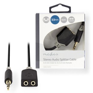 NEDIS CABW22100AT02 Stereo-Audiokabel 3.5 mm Stecker - 2x 3.5 mm Buchse 0.2 m Anth