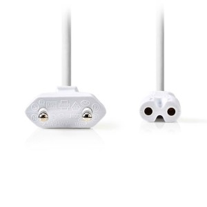 NEDIS PCGP11040WT20 Power Cable Euro Plug - IEC-320-C7 2.0 m White