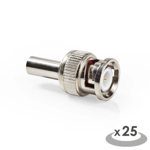 NEDIS CVVC01905ME BNC-Stecker für 6.0mm Koaxialkabel 25 Stück Metall