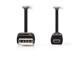 NEDIS CCGP60810BK20 Cable de datos de la cámara USB A Macho - UC-E6 8 pines Macho 2.0 m Negro