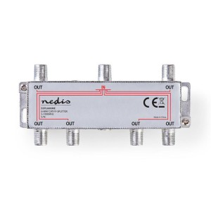 NEDIS SSPL600ME CATV F-Splitter Max 10 dB Verstärkung 5 - 1000 MHz 6 Ausgänge
