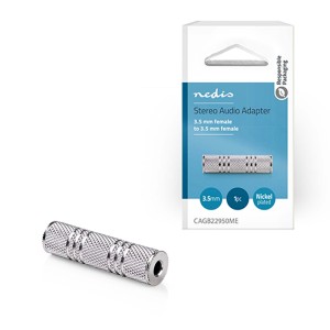NEDIS CAGB22950ME Stereo-Audio-Adapter 3.5 mm Buchse – 3.5 mm Buchse Metall