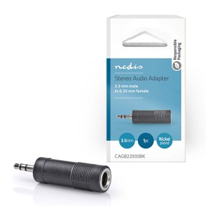 NEDIS CAGB22935BK Stereo Audio Adapter 3.5 mm Stecker - 6.35 mm Buchse Schwarz