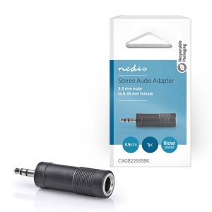 NEDIS CAGB22935BK Adaptador de audio estéreo de 3.5 mm macho - 6.35 mm hembra negro