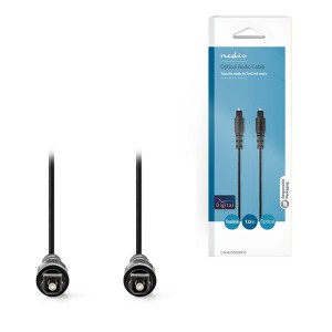 NEDIS CAGB25000BK10 Καλώδιο οπτικής ίνας, TosLink αρσ. - αρσ. 1.00m, σε μαύρο χρώμα.
