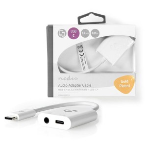 NEDIS CCBW65955WT015 Adattatore USB-C USB-C maschio - 3.5 mm femmina + USB-C femmina 0.1